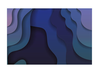 Blue waves background inside frame vector design