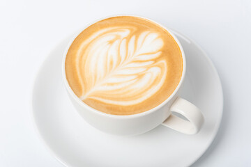 Coffee latte on white background.