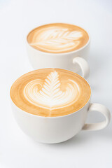 Coffee latte on white background.
