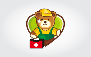 First aid with near health vector design on white backround