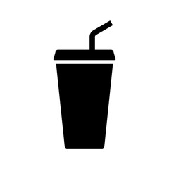 paper cup with straw, drink icon