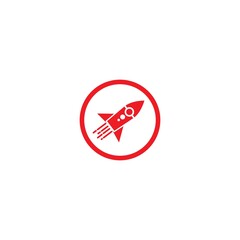 Obraz premium Rocket logo template vector icon design