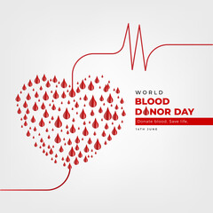 Multiple Blood Drops Blood Donor Day Template