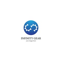 Infinity Gear logo template vector icon design