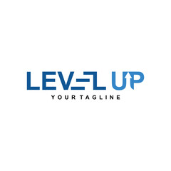 Modern Level Up Typography Logo design inspiration