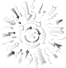  Trendy collection of different arrow icons,vector illustration