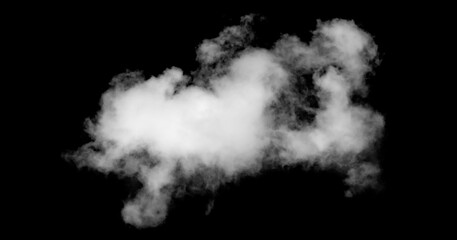White cloud isolated on black background.