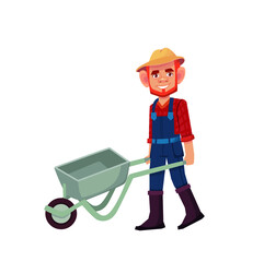 farmer with trolley vector illustration vector illustration