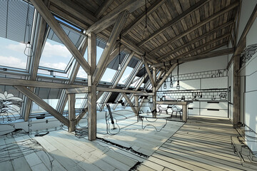 My place under the roof 01 (scetch)