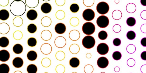 Dark Multicolor vector pattern with circles. Glitter abstract illustration with colorful drops. Pattern for wallpapers, curtains.