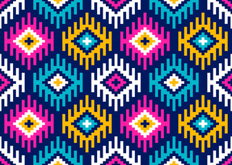 Tribal seamless colourful geometric pattern. Ethnic vector texture. Traditional ornament. 