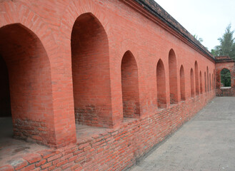 Murshidabad,India- 17April 2016 Beauty of katra mosuqe back end entrance wall.