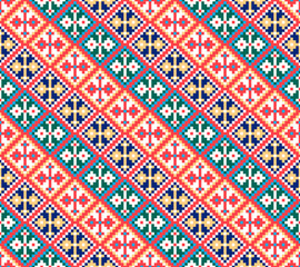 Tribal seamless colourful geometric pattern. Ethnic vector texture. Traditional ornament. 