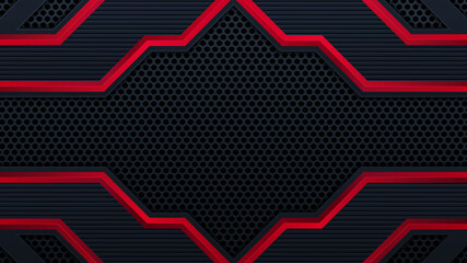 abstract metallic red black background with contrast stripes. Abstract vector graphic brochure design.frame tech innovation concept .