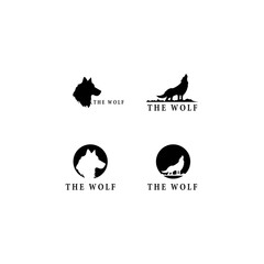 Wolf logo template vector icon design