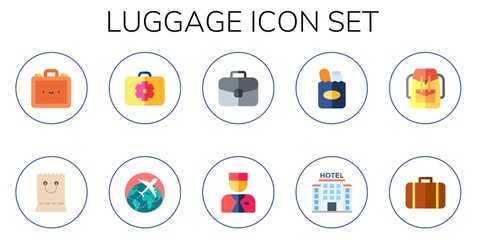 luggage icon set