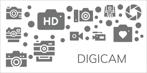 Modern Simple Set of digicam Vector filled Icons