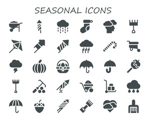Modern Simple Set of seasonal Vector filled Icons