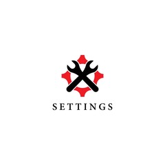Settings logo template vector icon design