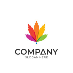 Cannabis vector, marijuana leaf logo design, colorful transparency style.