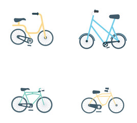 Obraz premium Bikes Flat Vector Icons