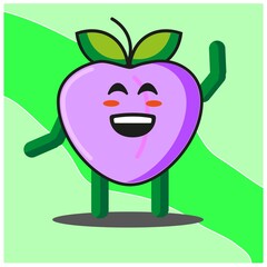 Cute peach fruits cartoon face mascot character with hand and leg vector design