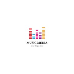 Music media logo template vector icon design