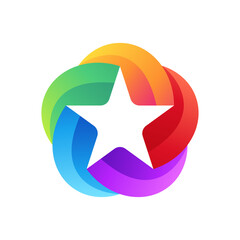 Colorful star logo gradient