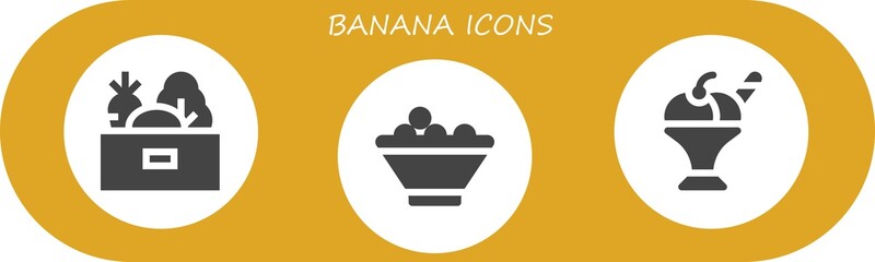 banana icon set