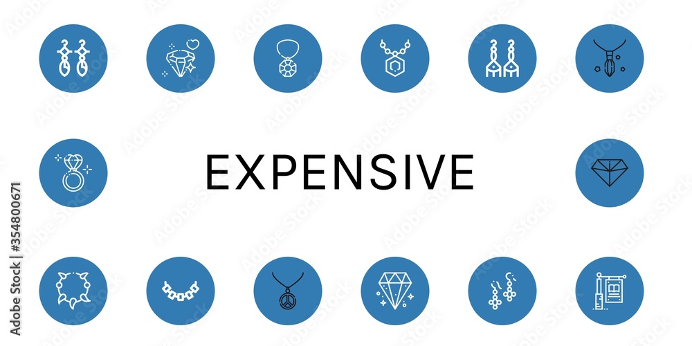 Sticker Set of expensive icons