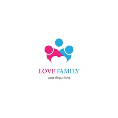 Love Family Logo template vector icon design