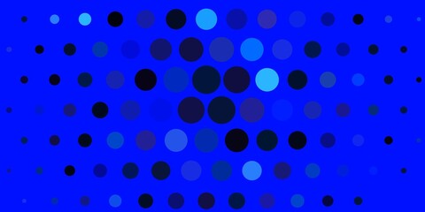 Dark BLUE vector template with circles. Glitter abstract illustration with colorful drops. New template for a brand book.