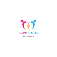 Love Family Logo template vector icon design