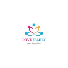 Love Family Logo template vector icon design