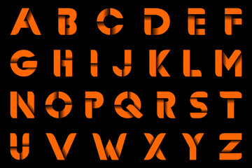 orange gradient alphabet letters