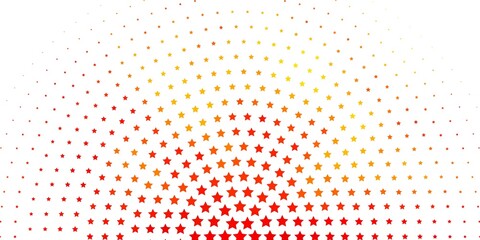 Light Orange vector template with neon stars. Colorful illustration in abstract style with gradient stars. Pattern for websites, landing pages.