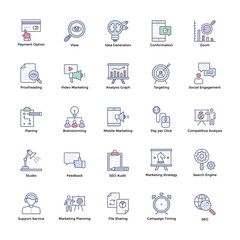 Market and Economic Flat Icons 