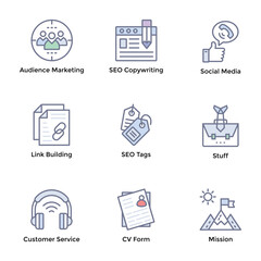 Market and Economy Flat Icons Pack 