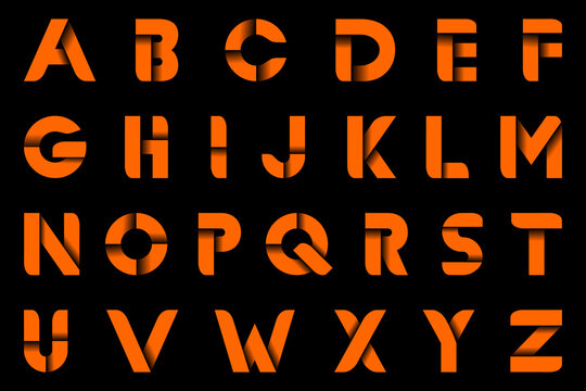 orange gradient alphabet letters