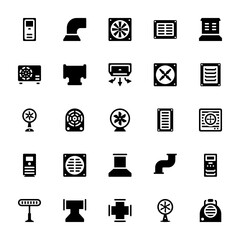 
Ventilation Equipments Glyph Icons
