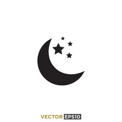 Moon Stars Icon Vector Template
