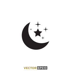 Moon Stars Icon Vector Template