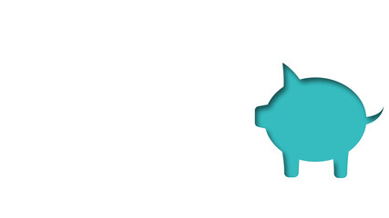 Piggy bank with coin illustration. Icon saving or accumulation of money