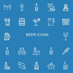 Editable 22 beer icons for web and mobile