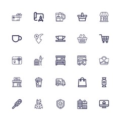 Editable 25 shop icons for web and mobile