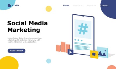 Social Media Marketing Vector Illustration Concept, Suitable for web landing page, ui, mobile app, editorial design, flyer, banner, and other related occasion