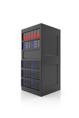 Mainframe isolated on white background. 3D rendering.