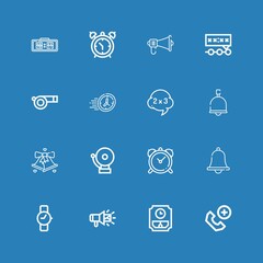 Editable 16 alarm icons for web and mobile