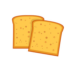 sliced white yeast bread vector illustration
