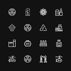 Editable 16 nuclear icons for web and mobile